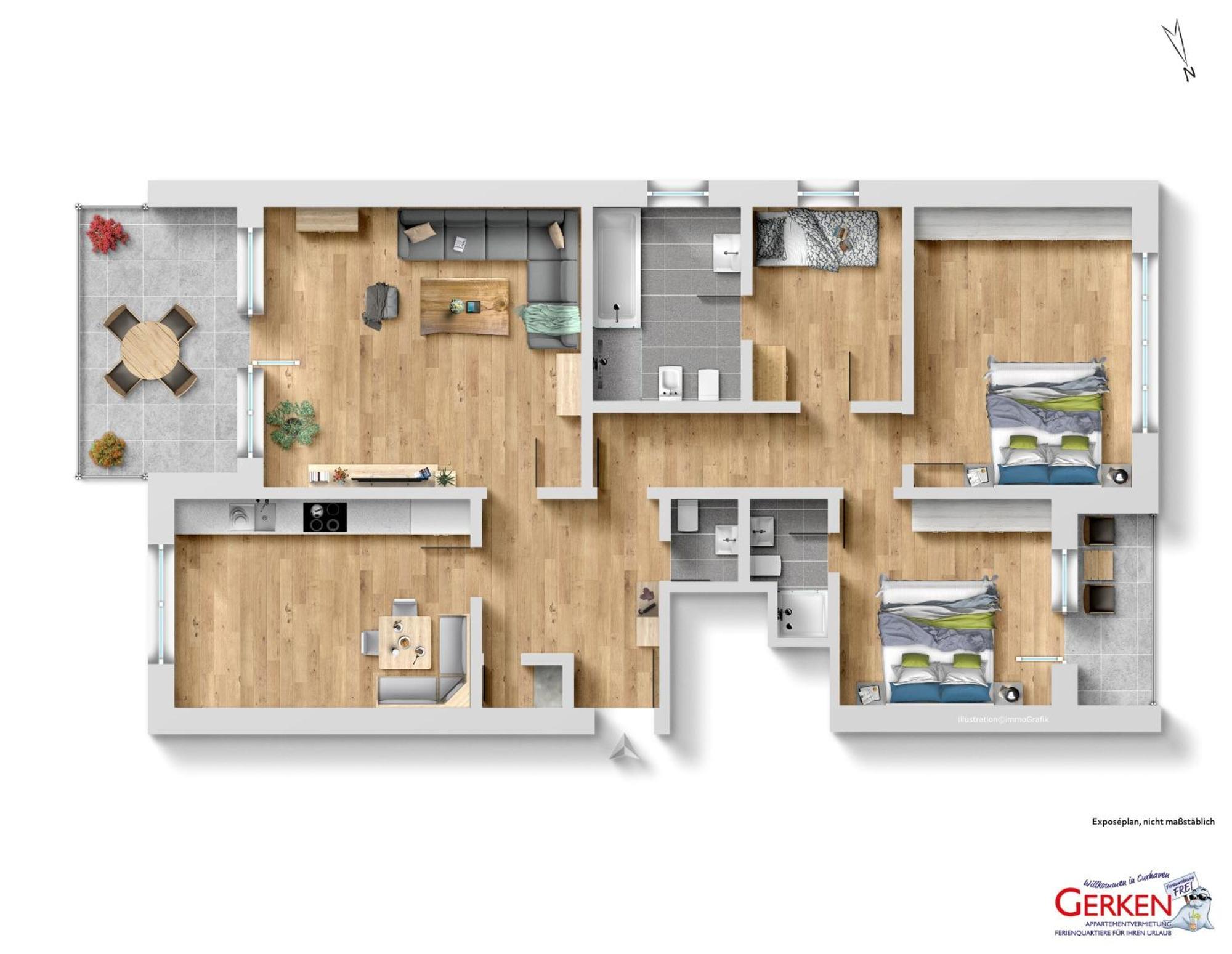 Apartmán Haus Muehlentrift Doese Cuxhaven Pokoj fotografie